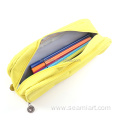 Macaroon color Double Side Opening Zpper Pencil Pouch